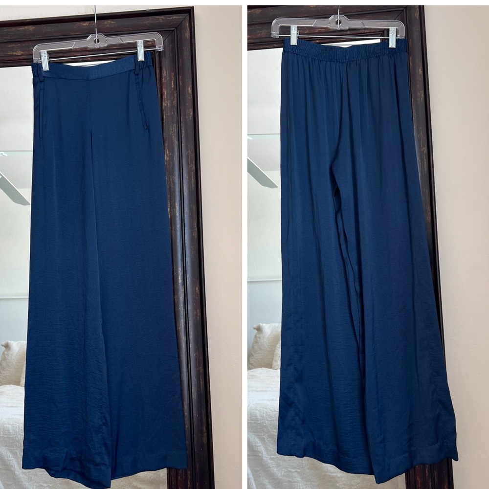 BCBGMaxAzria Deep Blue Wide-Leg Trousers